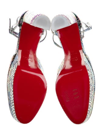 Christian Louboutin Leather Crystal Embellishments D'Orsay Pumps