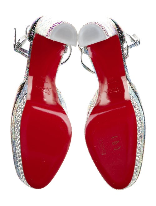 Christian Louboutin Leather Crystal Embellishments D'Orsay Pumps