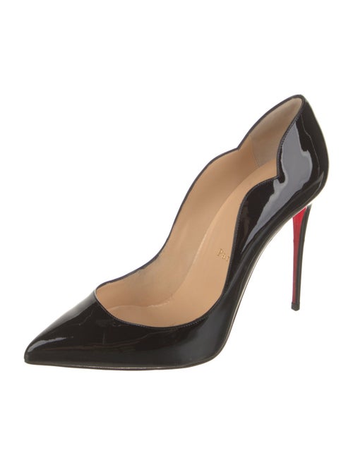Christian Louboutin Patent Leather Scalloped Accent Pumps
