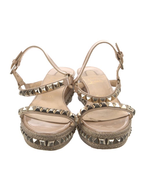 Christian Louboutin Patent Leather Studded Accents Espadrilles