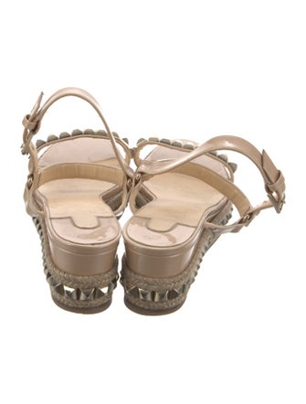 Christian Louboutin Patent Leather Studded Accents Espadrilles
