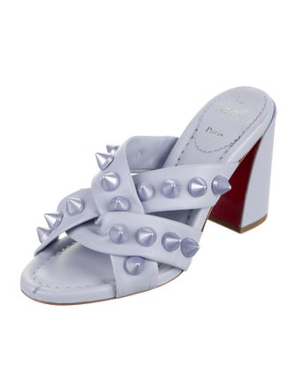 Christian Louboutin Leather Studded Accents Slides
