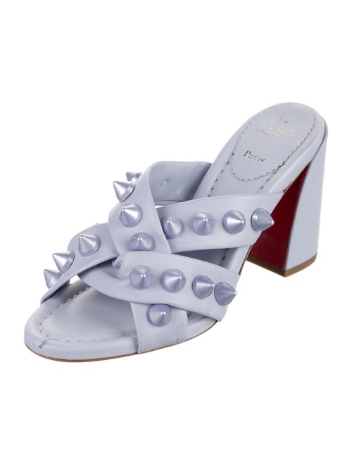 Christian Louboutin Leather Studded Accents Slides