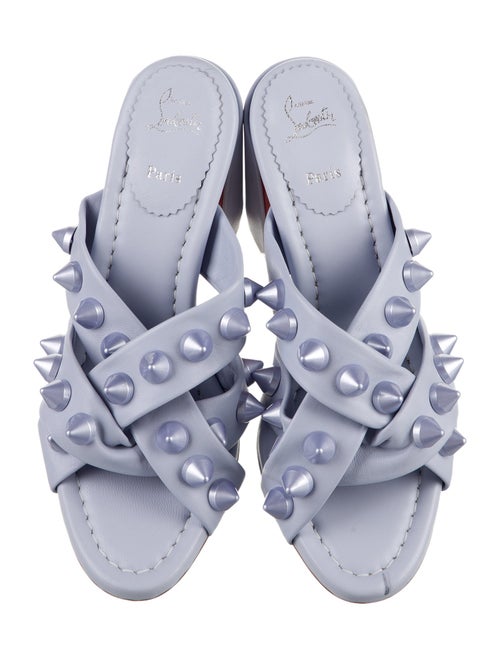 Christian Louboutin Leather Studded Accents Slides