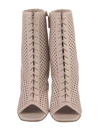 Christian Louboutin Leather Animal Print Lace-Up Boots
