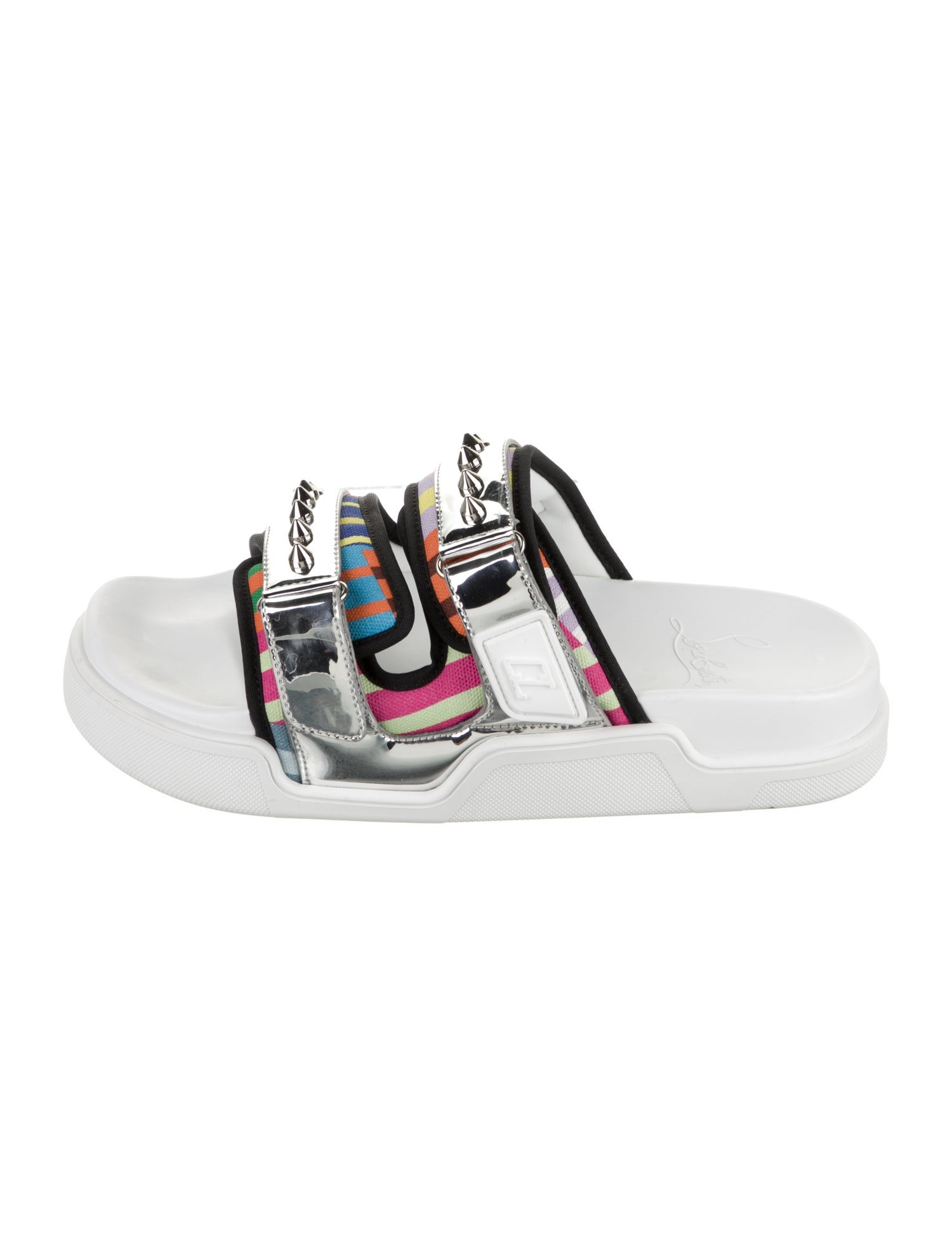 Christian Louboutin Rubber Striped Slides