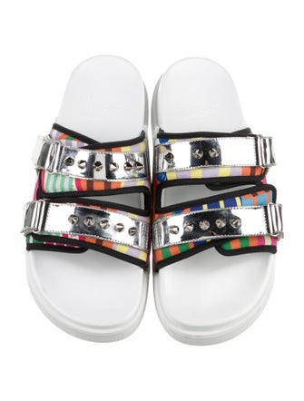 Christian Louboutin Rubber Striped Slides