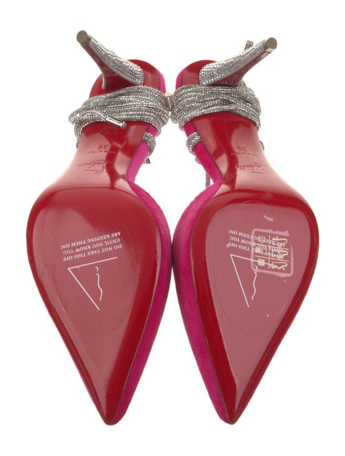 Christian Louboutin Velvet Crystal Embellishments Slingback Pumps