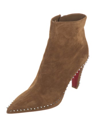 Christian Louboutin Suede Studded Accents Boots