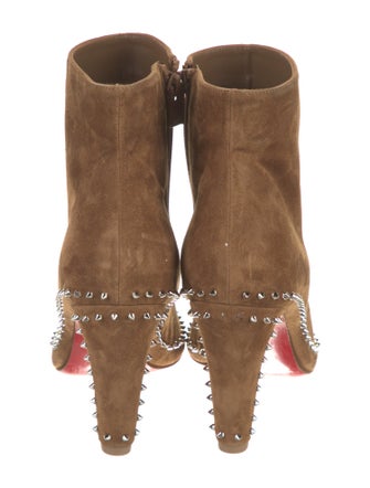 Christian Louboutin Suede Studded Accents Boots
