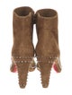 Christian Louboutin Suede Studded Accents Boots