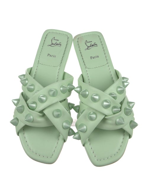 Christian Louboutin Spike Accents Leather Slides