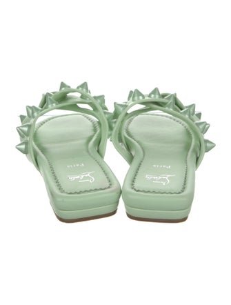 Christian Louboutin Spike Accents Leather Slides