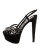 Christian Louboutin Suede Crystal Embellishments Slingback Sandals