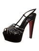 Christian Louboutin Suede Crystal Embellishments Slingback Sandals