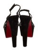 Christian Louboutin Suede Crystal Embellishments Slingback Sandals