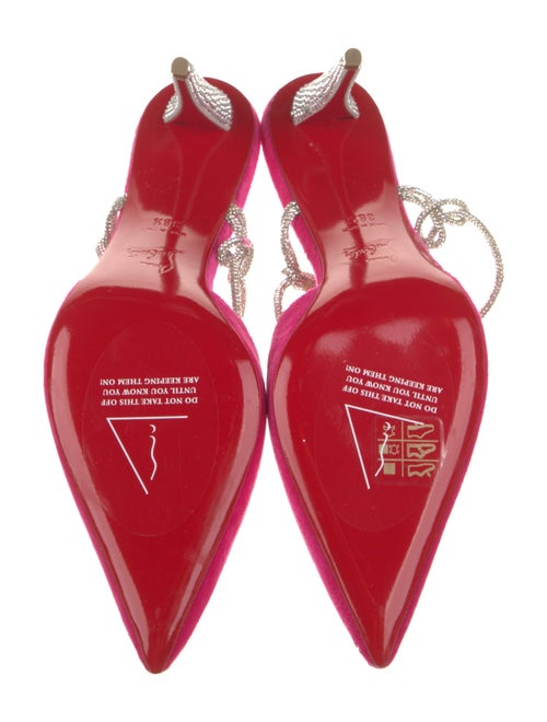 Christian Louboutin Velvet Crystal Embellishments Slingback Pumps