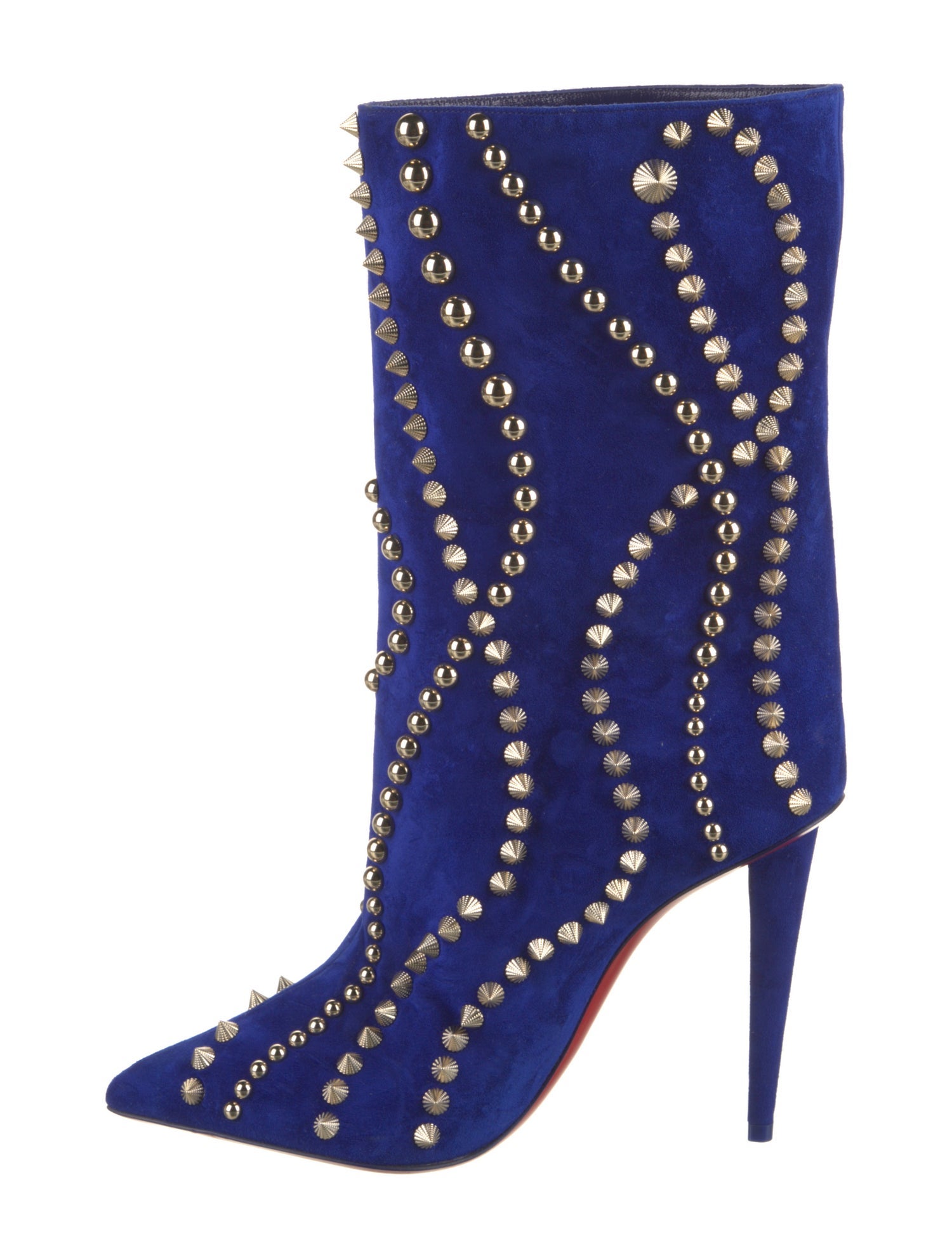 Christian Louboutin Suede Studded Accents Boots