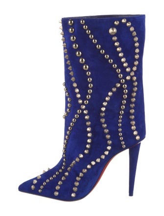 Christian Louboutin Suede Studded Accents Boots