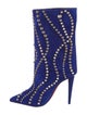 Christian Louboutin Suede Studded Accents Boots