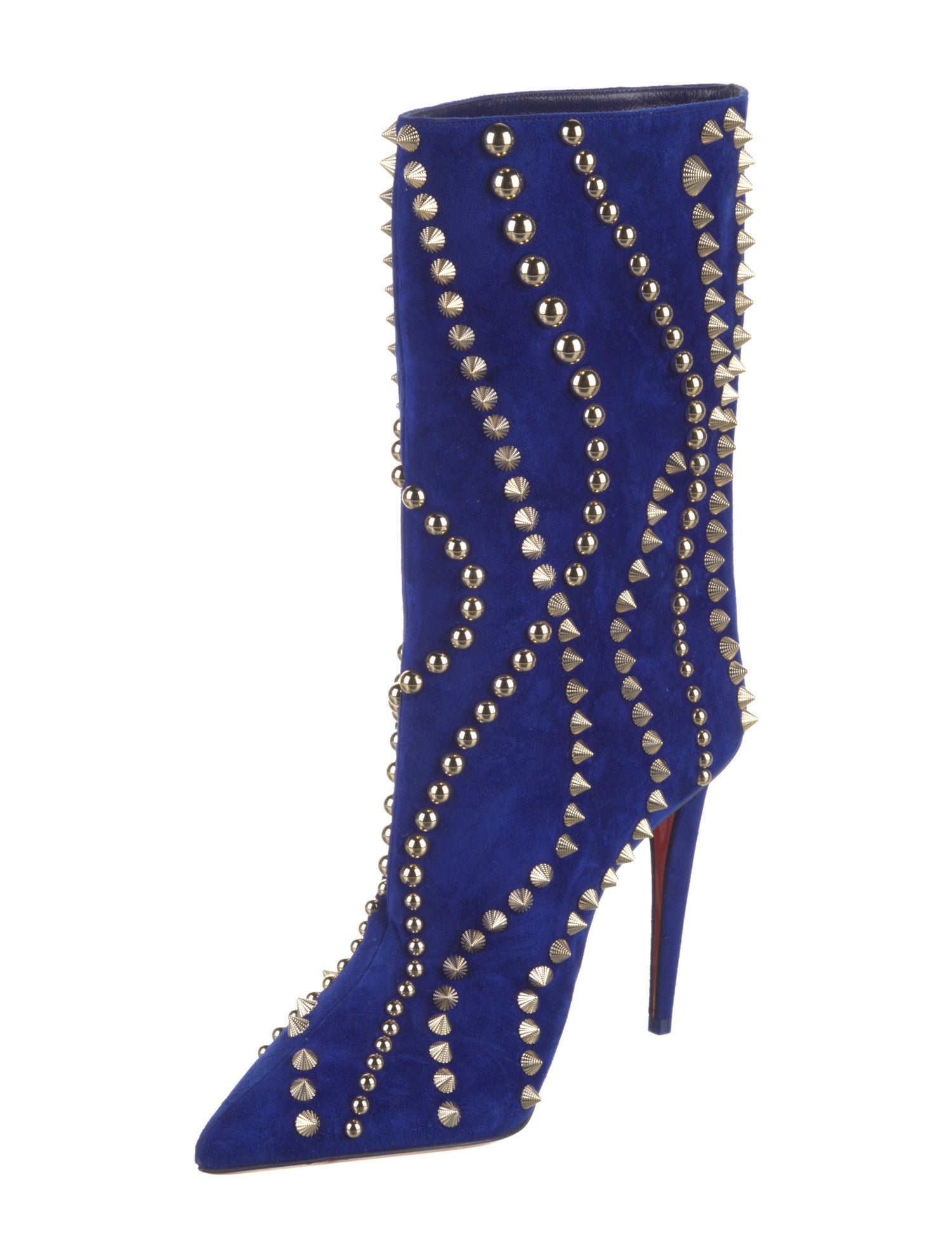 Christian Louboutin Suede Studded Accents Boots