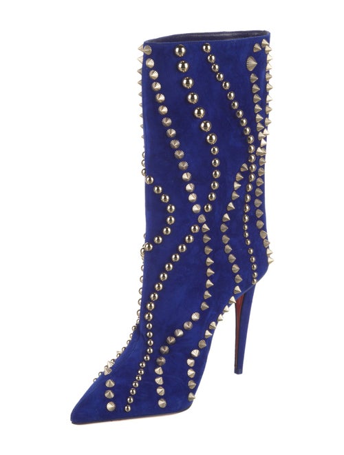 Christian Louboutin Suede Studded Accents Boots