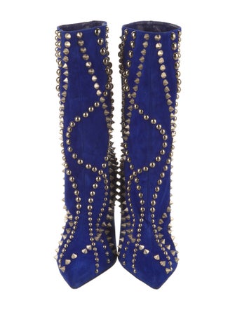 Christian Louboutin Suede Studded Accents Boots
