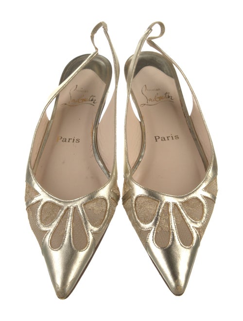 Christian Louboutin Leather Mesh Accents Slingback Flats