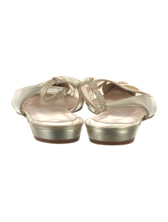 Christian Louboutin Leather Mesh Accents Slingback Flats