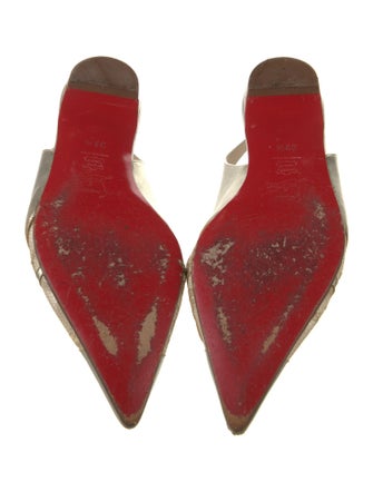 Christian Louboutin Leather Mesh Accents Slingback Flats
