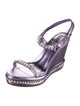 Christian Louboutin Leather Crystal Embellishments Slingback Sandals