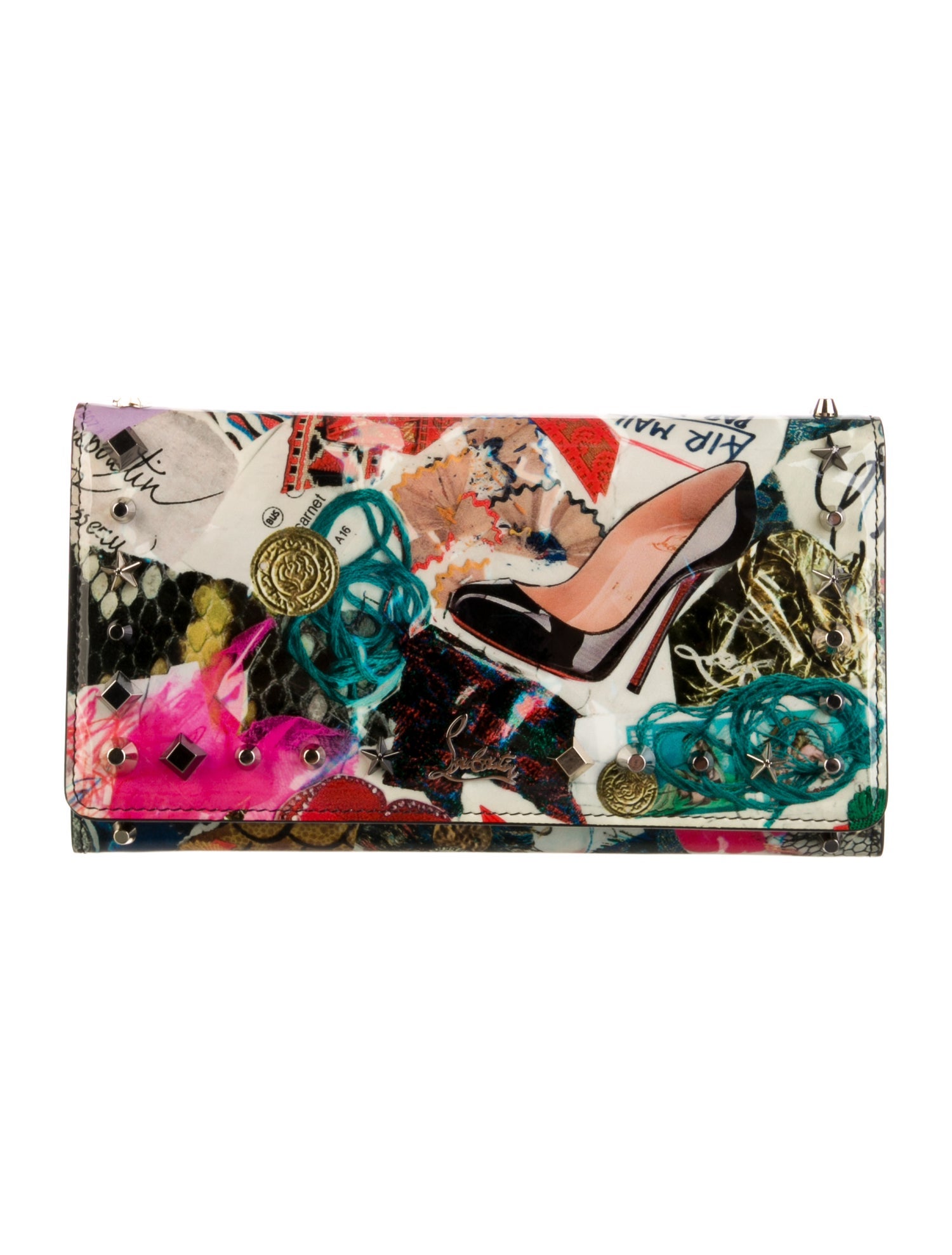 Christian Louboutin Patent Leather Printed Wristlet