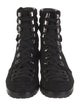 Christian Louboutin Suede Glitter Accents Combat Boots