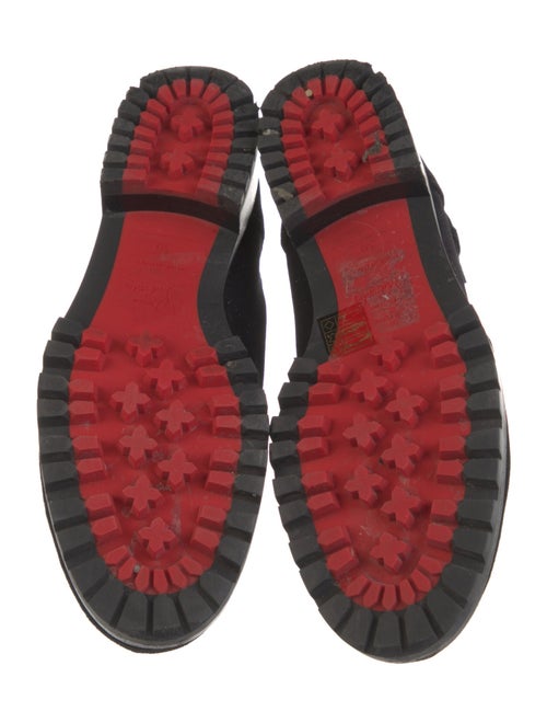 Christian Louboutin Suede Glitter Accents Combat Boots