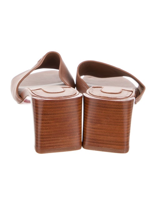 Christian Louboutin Leather Embroidered Accent Slides