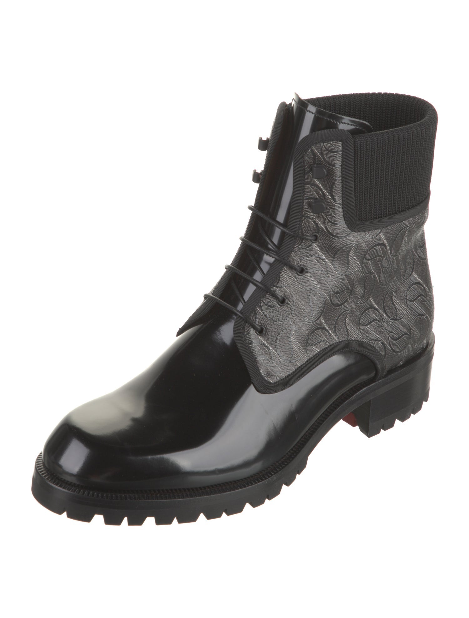 Christian Louboutin Patent Leather Sock Boots