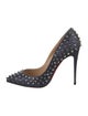 Christian Louboutin Spike Accents Denim Pumps