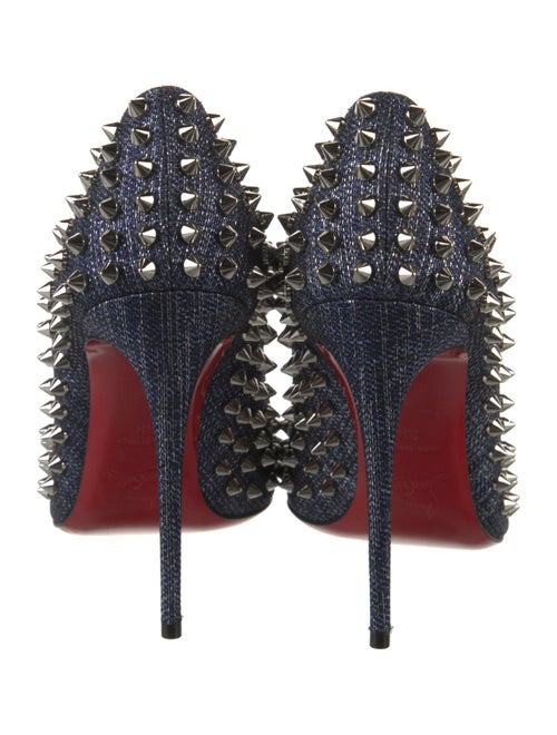 Christian Louboutin Spike Accents Denim Pumps