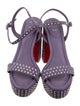 Christian Louboutin Leather Crystal Embellishments Slingback Sandals