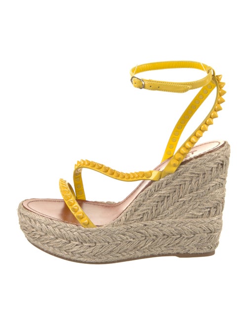 Christian Louboutin Patent Leather Colorblock Pattern Espadrilles