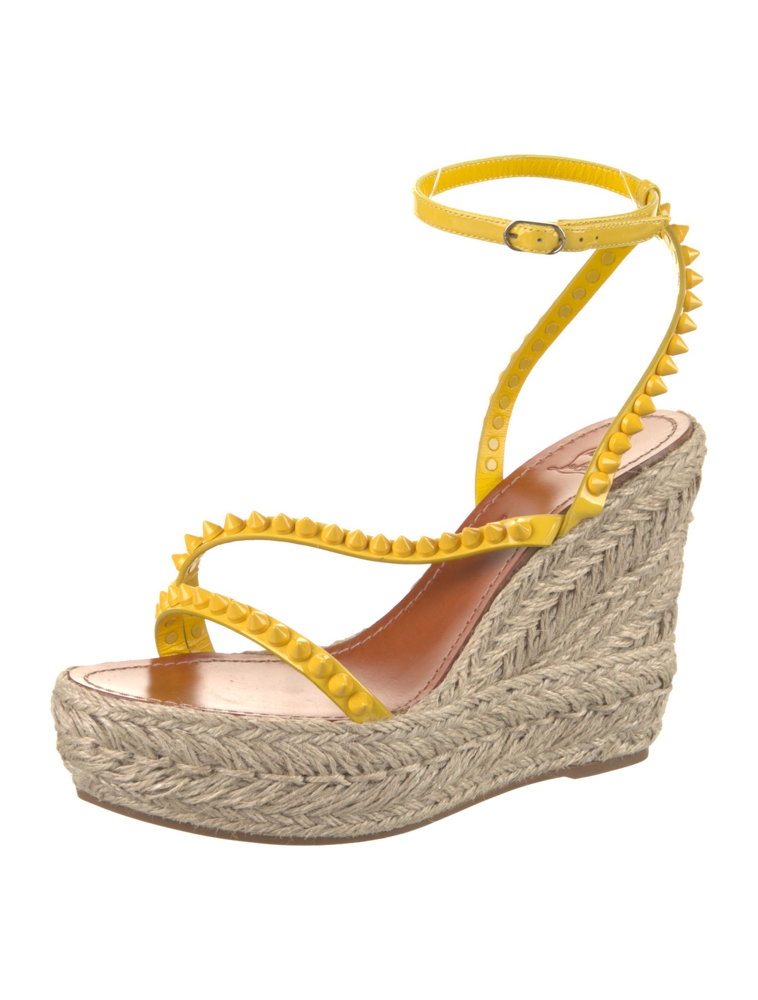 Christian Louboutin Patent Leather Colorblock Pattern Espadrilles