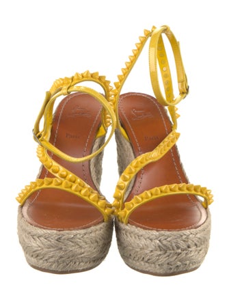 Christian Louboutin Patent Leather Colorblock Pattern Espadrilles