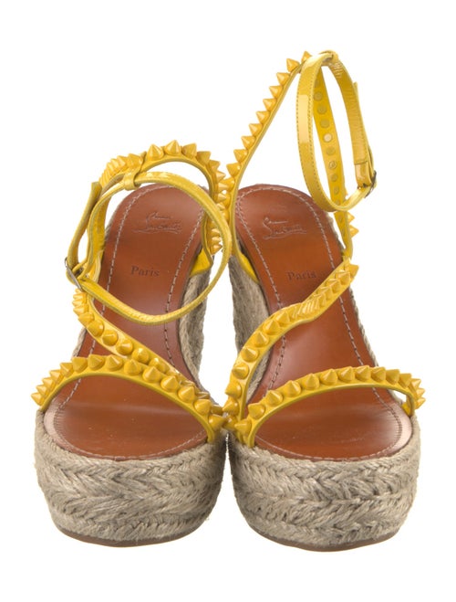 Christian Louboutin Patent Leather Colorblock Pattern Espadrilles