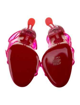 Christian Louboutin PVC Leather Trim Embellishment Slingback Sandals