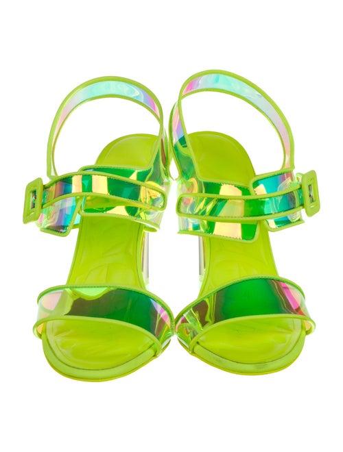 Christian Louboutin PVC Leather Trim Embellishment Slingback Sandals