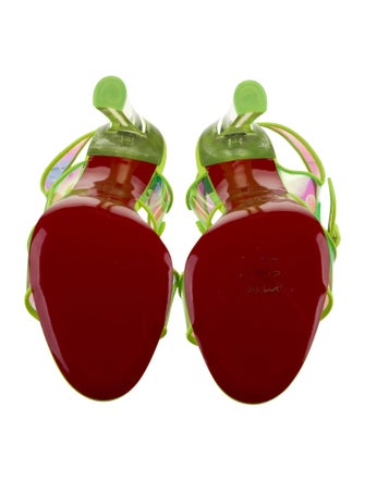 Christian Louboutin PVC Leather Trim Embellishment Slingback Sandals