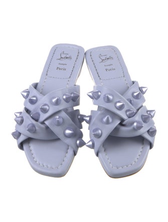 Christian Louboutin Leather Studded Accents Slides