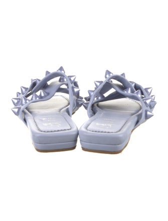Christian Louboutin Leather Studded Accents Slides