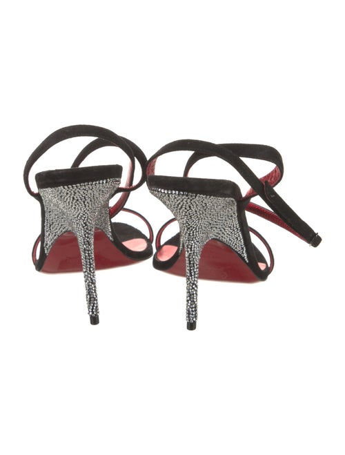 Christian Louboutin Suede Crystal Embellishments Slingback Sandals