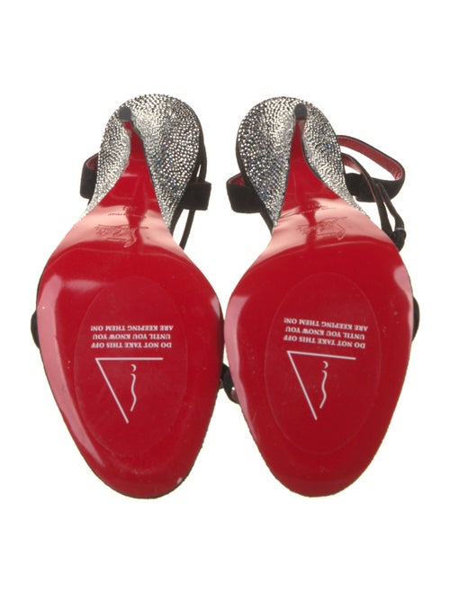 Christian Louboutin Suede Crystal Embellishments Slingback Sandals